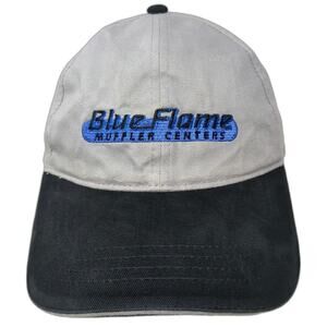 AMC Blue Flame Muffler Centers Logo Hat Gray One Size Baseball Cap Slideback